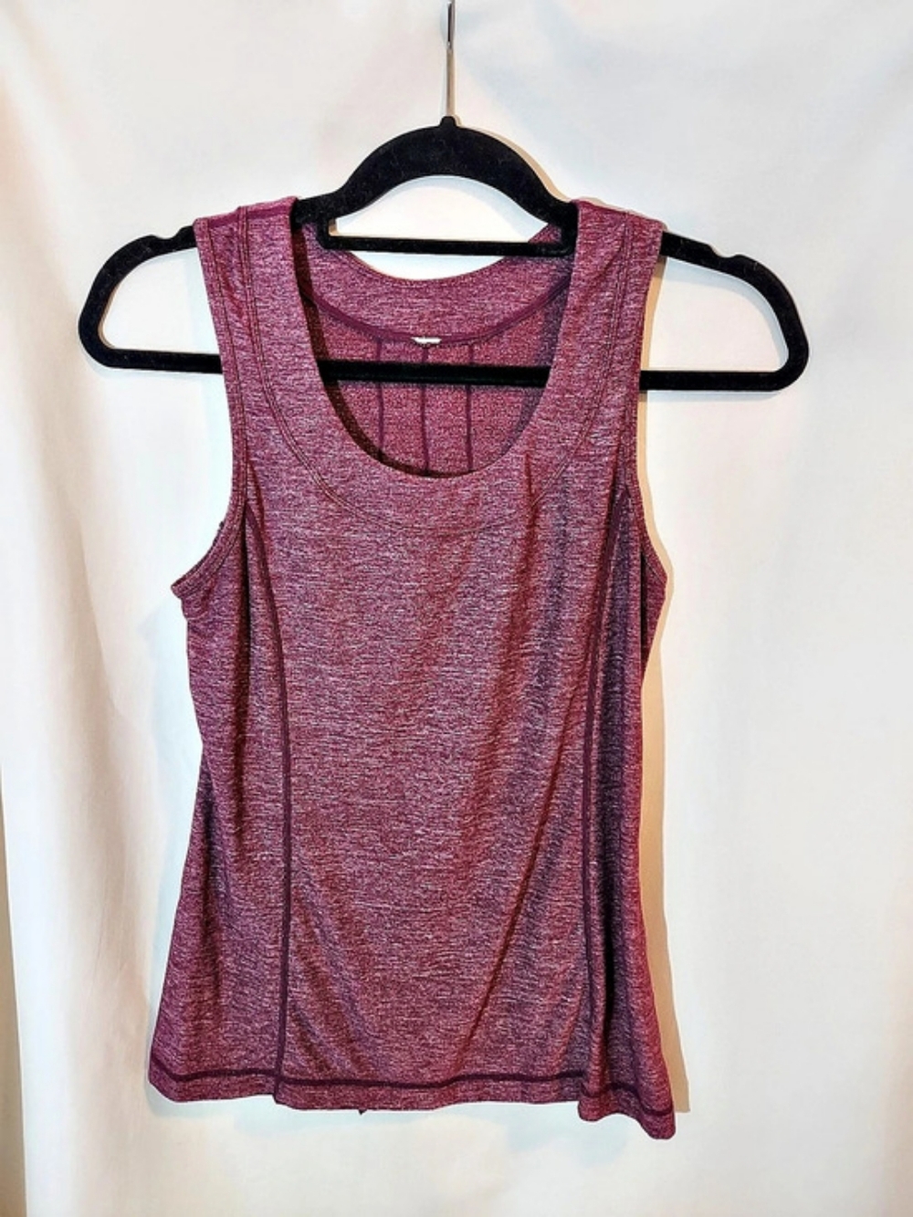 Lululemon Run Dash Tank Top II Heathered Plum Purple Ruffle Back Size 6